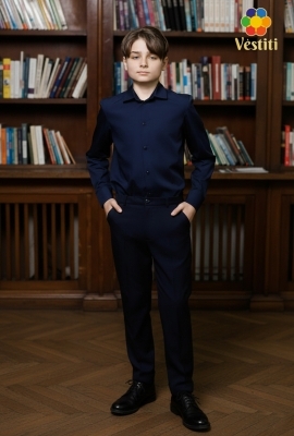 Cămaşă clasică, albastru închis