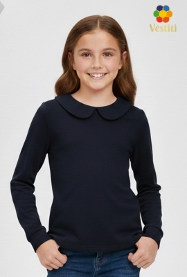 Maletă albastru închis cu guler franțuzesc