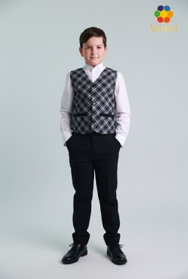 Vestă clasică, în carou sur