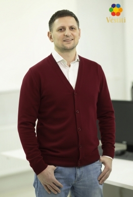 Bluza cu nasturi pentru bărbați, bordo