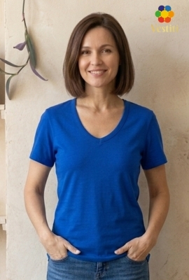 Tricou simplu albastru electric