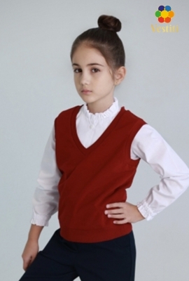 Vestă tricotată bordo