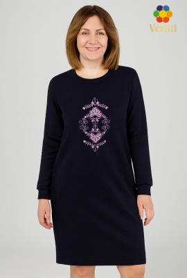 Dark blue 3-thread knit dress