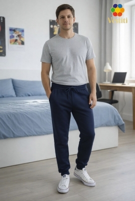 Pantaloni de sport 3 fire albastru închis