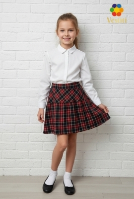 Fustă tricotată în carouri