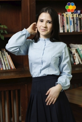 Cămașă albastru deschis cu guler ștei