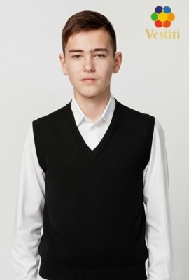 Vestă tricotată neagră