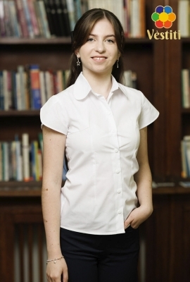 Cămaşă clasică albă cu mâneca scurtă