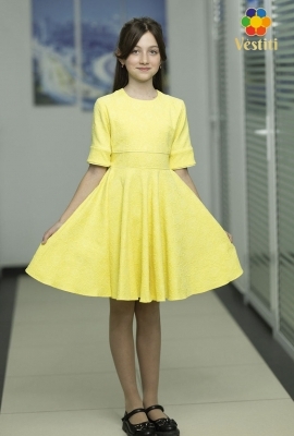 Rochie galbenă jacquard