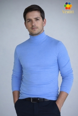 Maletă cu guler stei, albastru deschis