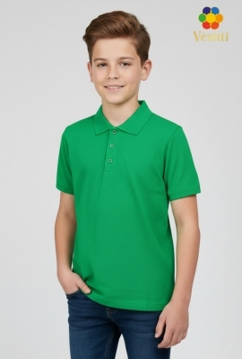 Tricou polo, verde mâneca scurtă