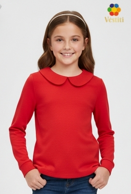 Maletă roșu cu guler franțuzesc